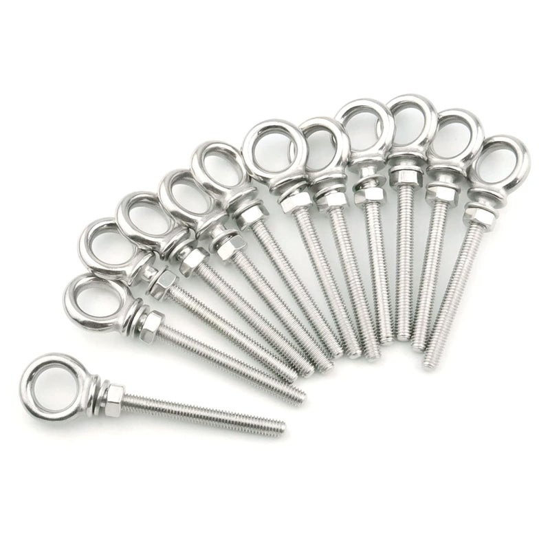 Hamineler 316 Stainless Steel Eye Bolt, Heavy Duty Shoulder Eyebolts Screws with Washer and Nuts (M6, 10PCS) - Image 4